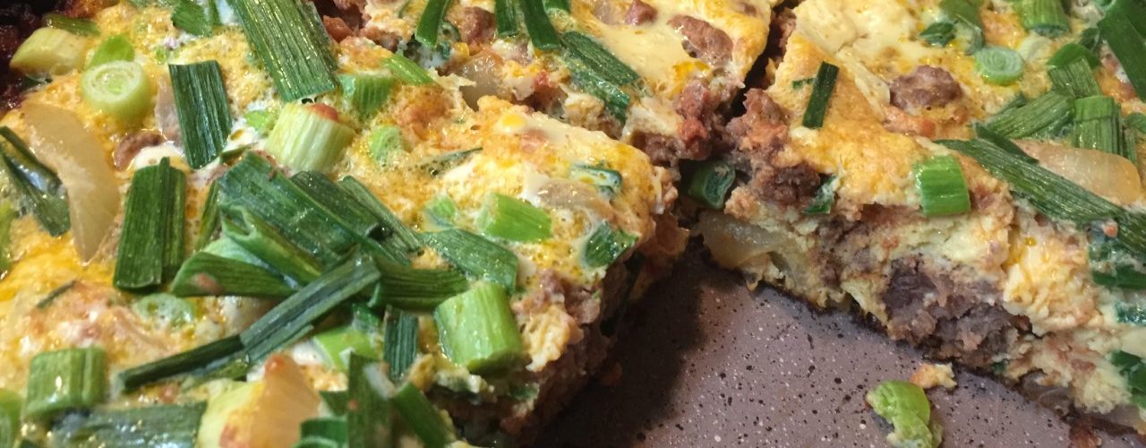 Low Carb würziges Omlette Hackfleisch